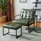 Set of 2 Modern Hunter Thick Leatherette Accent Chair & Accent Stool